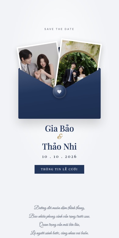 Mẫu thiệp cưới online Ấn Hải