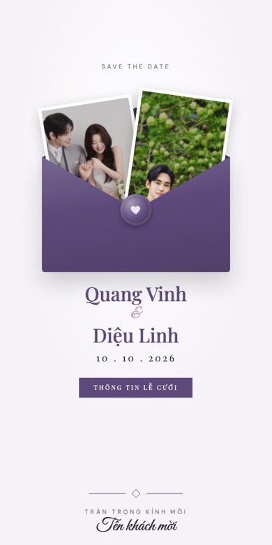 Mẫu thiệp cưới online Ấn Tử