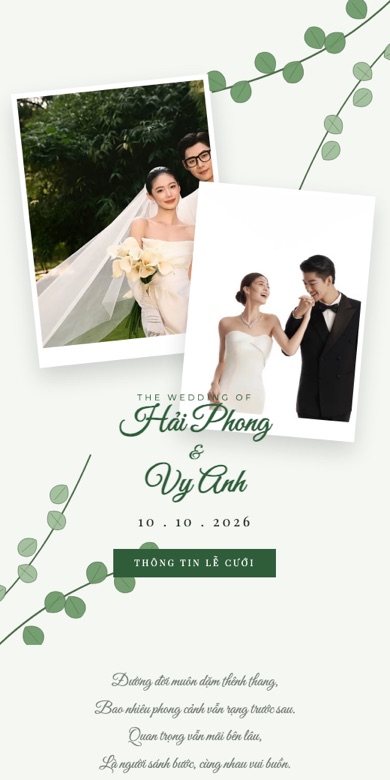 Mẫu thiệp cưới online Thanh Diệp