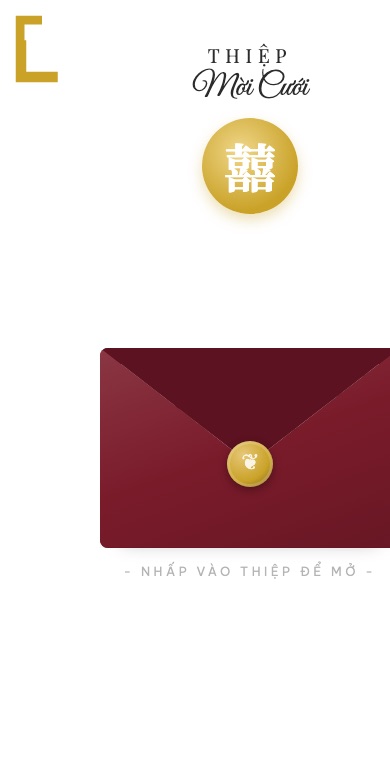Mẫu thiệp cưới online Phong Bì Đỏ - Viền Vàng