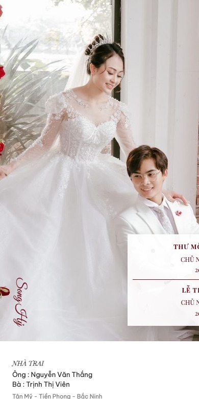 Mẫu thiệp cưới online Tim Rơi - Đỏ Đậm