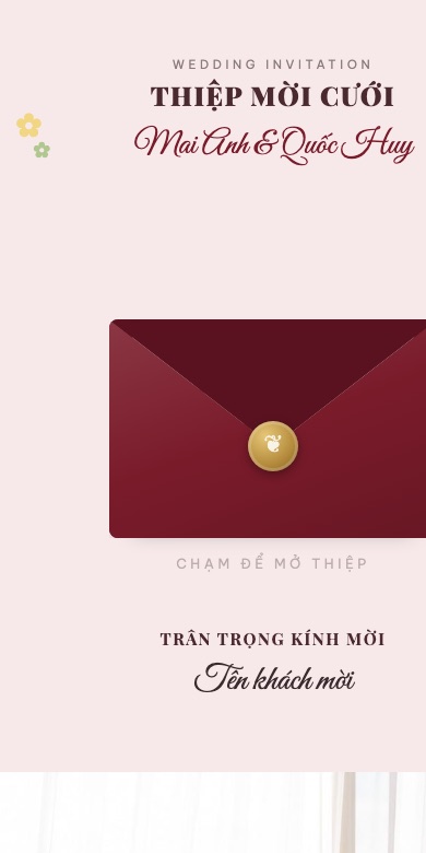 Mẫu thiệp cưới online Marry Me - Hồng Đỏ