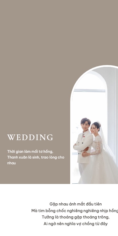 Mẫu thiệp cưới online Taupe - Khung Vòm