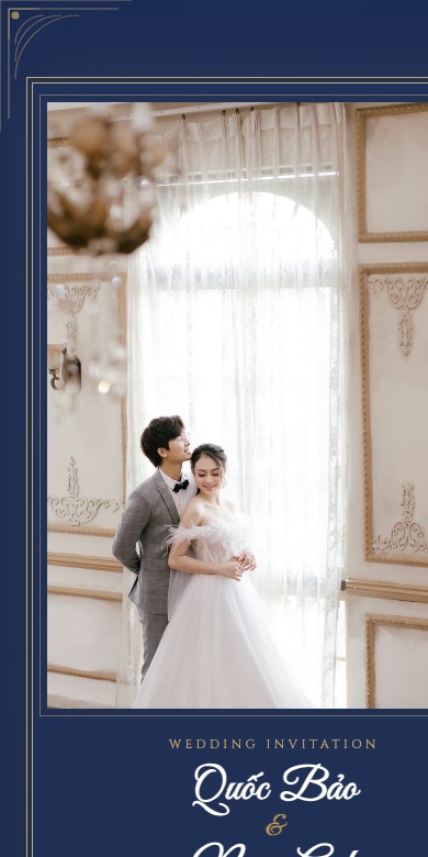 Mẫu thiệp cưới online Navy - Gold