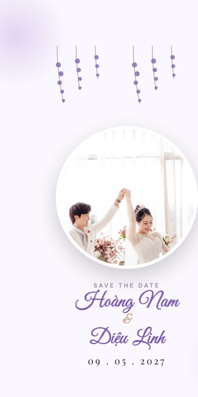 Mẫu thiệp cưới online Lavender - Tử Đằng