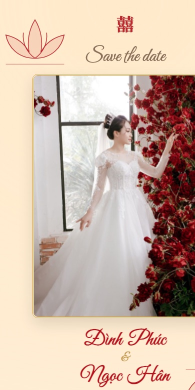 Mẫu thiệp cưới online Việt Truyền Thống - Hoa Sen