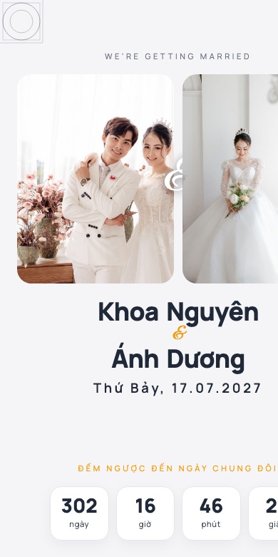 Mẫu thiệp cưới online Bento - Lưới Ảnh