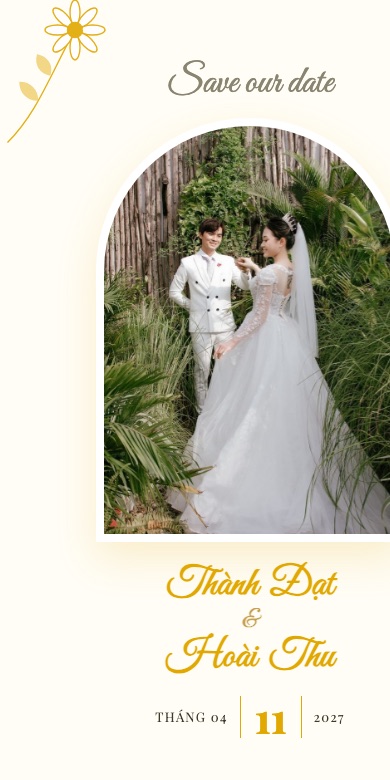 Mẫu thiệp cưới online Cúc Trắng - Daisy
