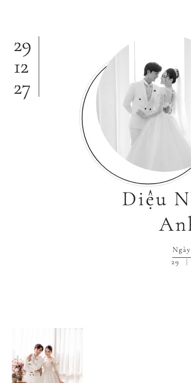 Mẫu thiệp cưới online Đen Trắng - Tối Giản