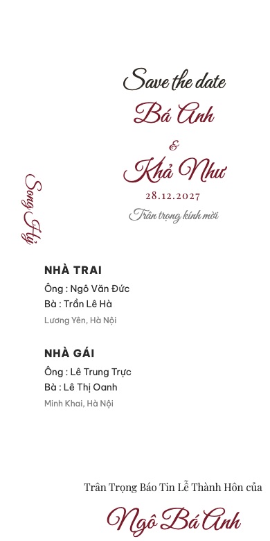 Mẫu thiệp cưới online Song Hỷ - Ruy Băng Đỏ